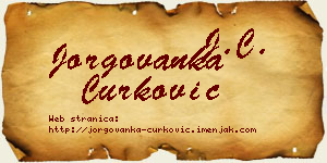 Jorgovanka Ćurković vizit kartica